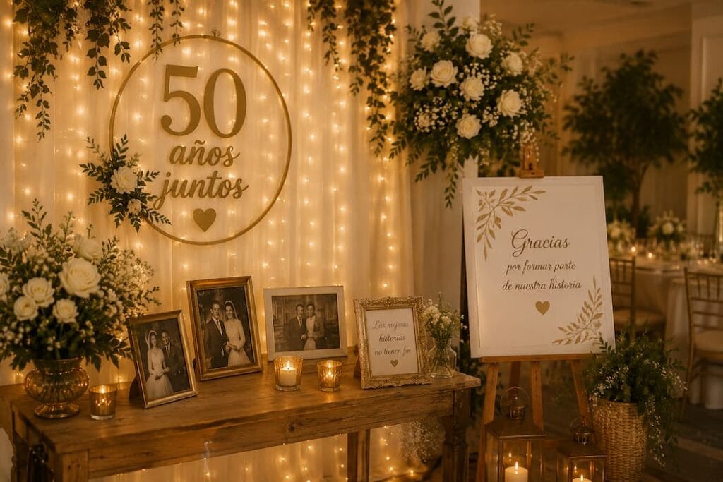 Decoración fiesta bodas de oro